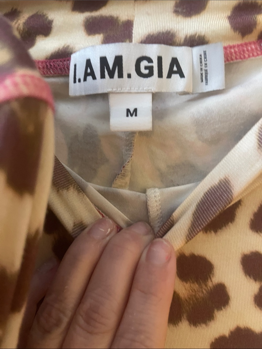 I.AM.GIA Cream and Brown Leopard Hooded with Pink Trim - Picture 3 of 5